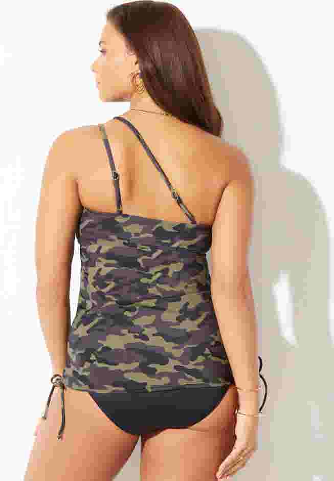 Adjustable One Shoulder Tankini Top image number 5