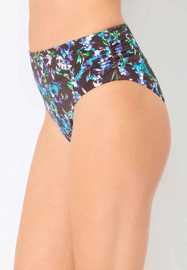 Side Shirred High Waist Swim Brief image number 2