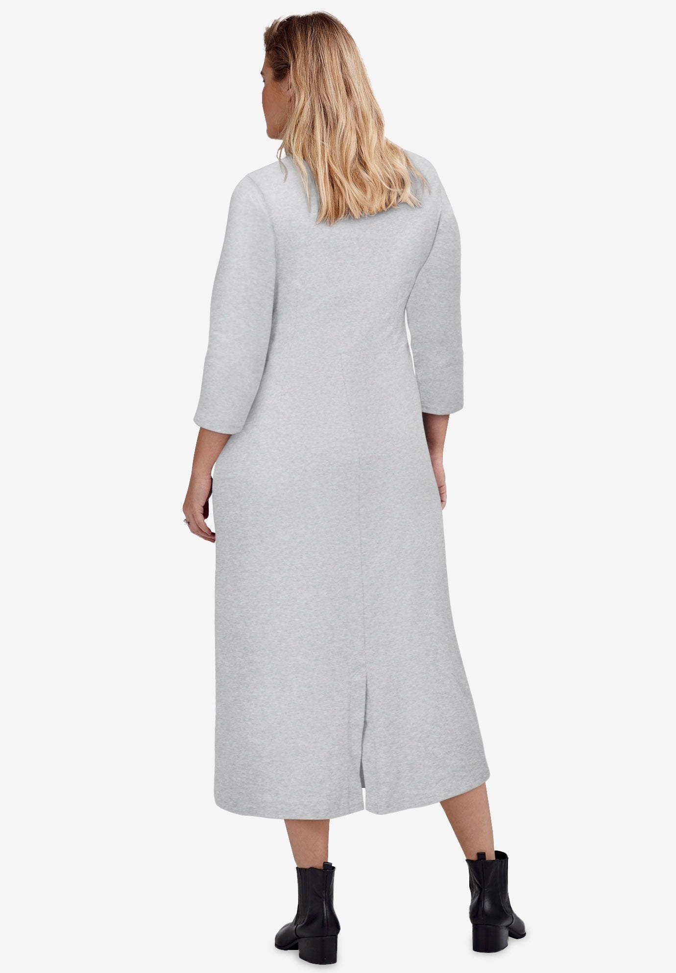 Three-Quarter Sleeve Knit Maxi Dress image number 1