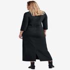 Three-Quarter Sleeve Knit Maxi Dress image number null