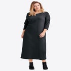 Three-Quarter Sleeve Knit Maxi Dress image number null