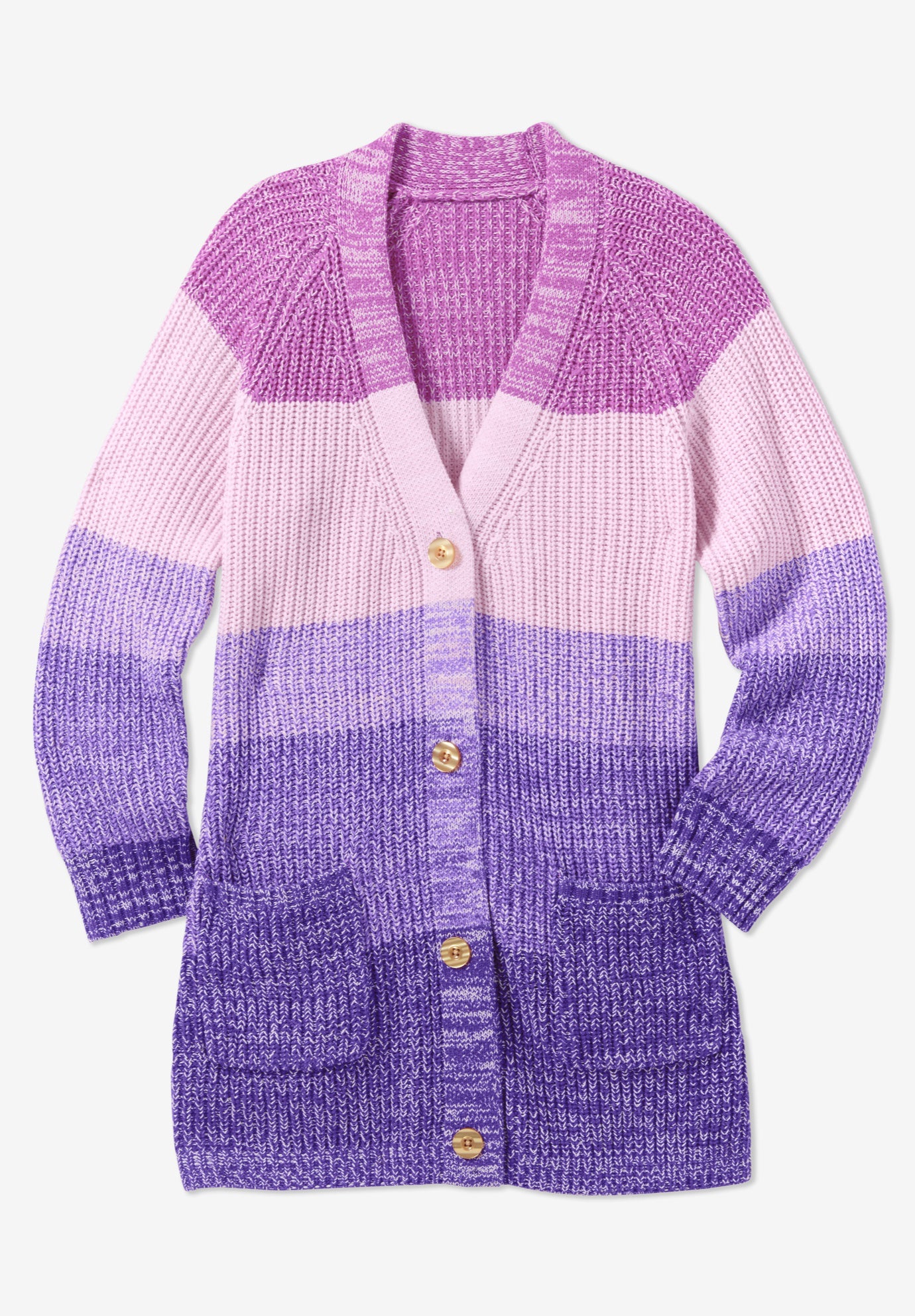 Ombre Shaker Cardigan Sweater image number 3