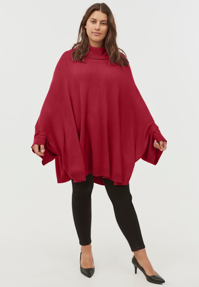 Turtleneck Poncho Sweater image number 1