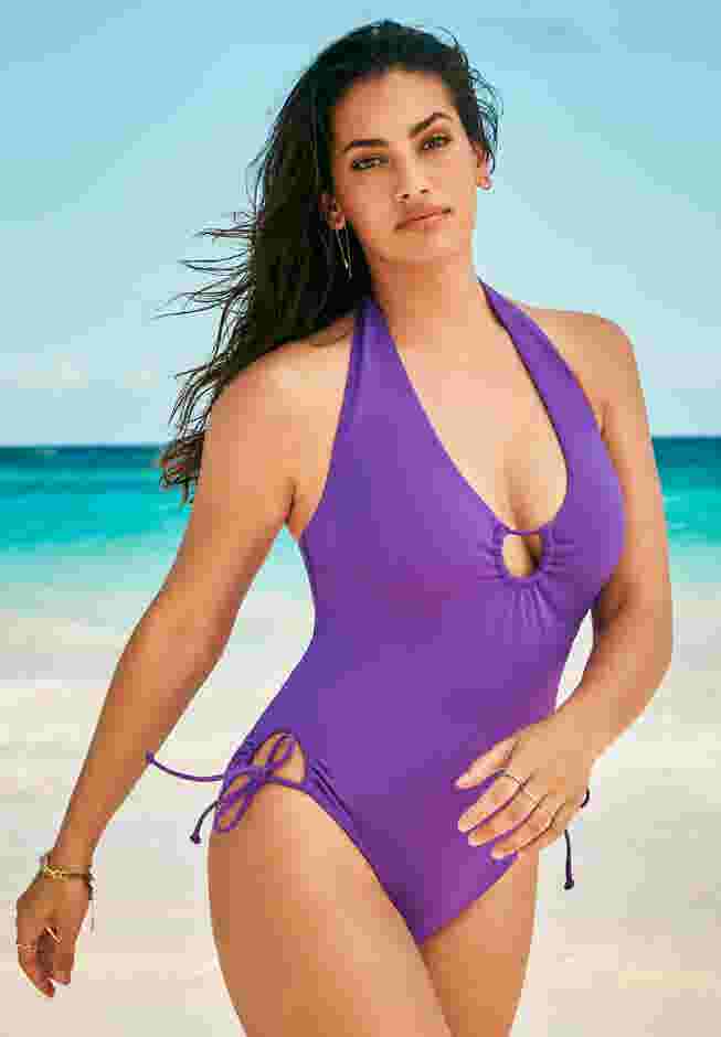 Halter Side Cutout One Piece image number 0