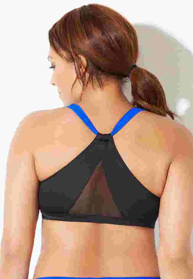 Colorblock Zip Front Bikini Top image number 1