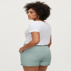 French Terry Drawstring Elastic Waist Shorts image number null