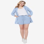 Ellos Studio French Terry Elastic Waist Drawstring Shorts image number null