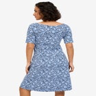 Short Sleeve Fit & Flare Knit Dress image number null