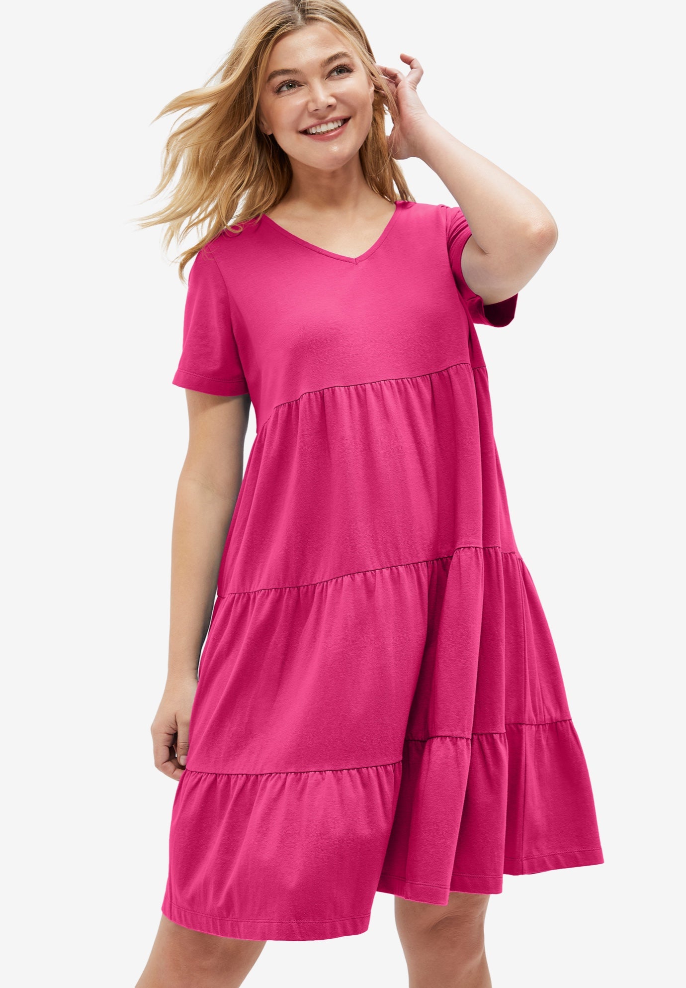 Tiered Knit Tee Dress image number 0