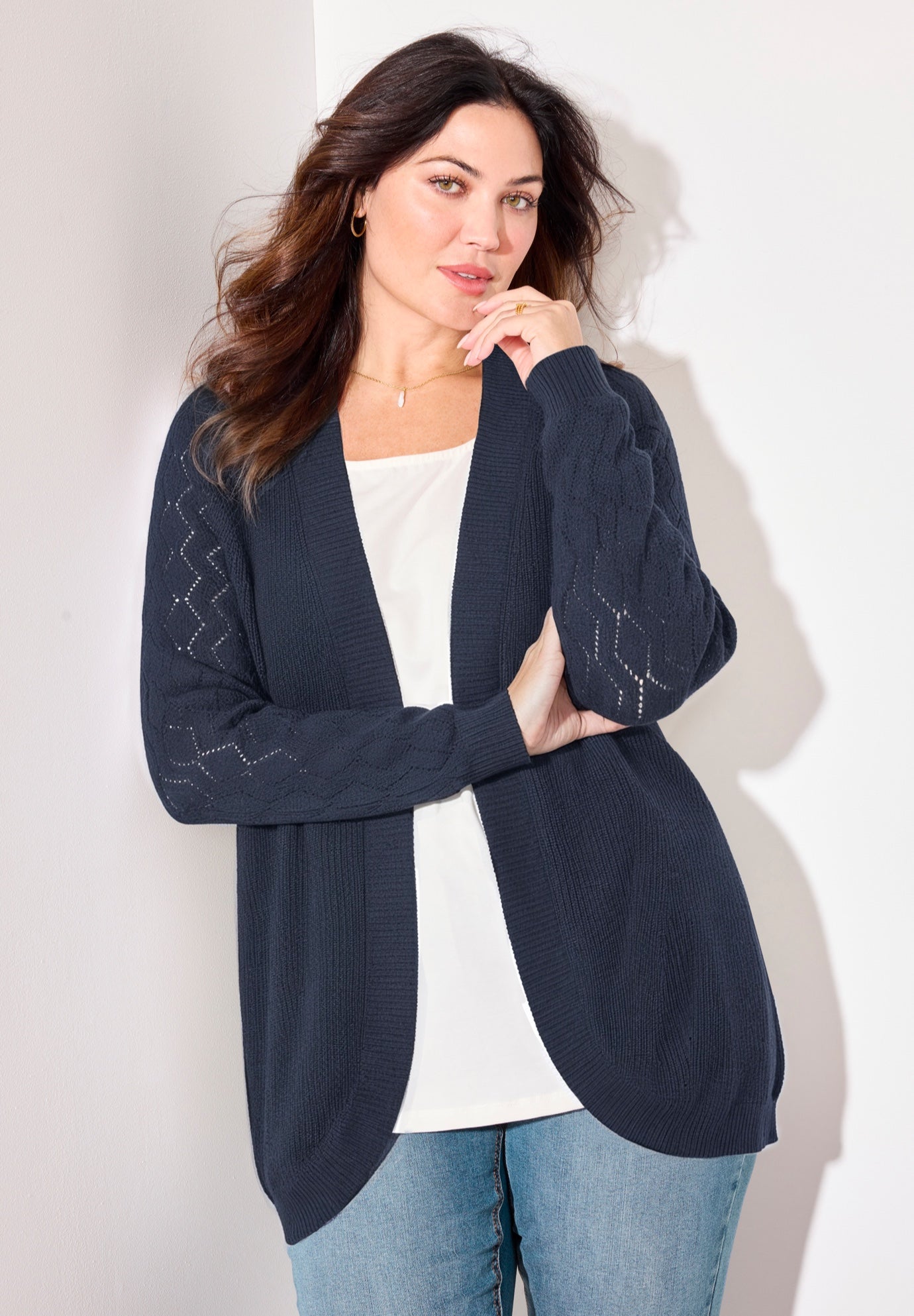 Shaker Stitch Cocoon Cardigan image number 0