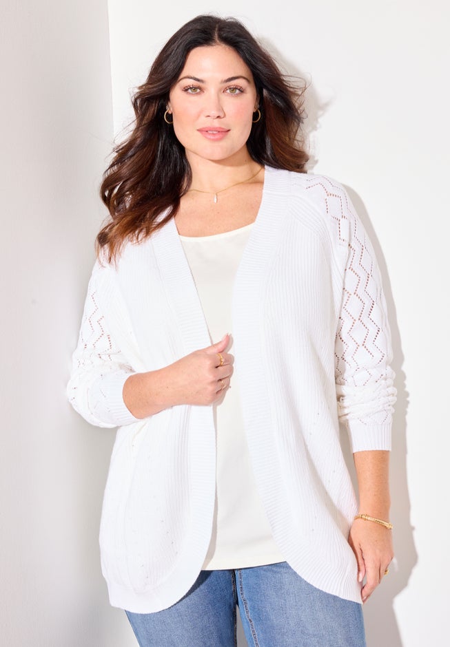 Shaker Stitch Cocoon Cardigan image number 2