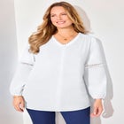 Lattice Trim Peasant Blouse image number null