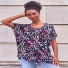 Stretch Jersey Knit V-Neck Oversized Tunic image number null