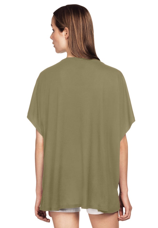 Stretch Knit Scoop Neck Oversized Tunic image number 1