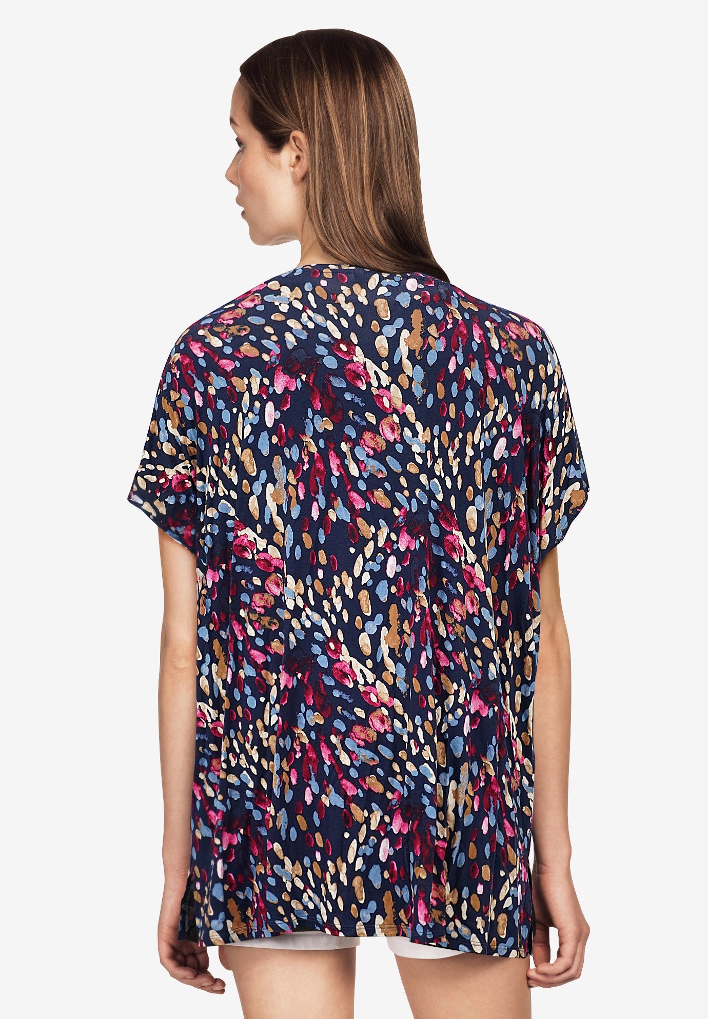 Stretch Knit Scoop Neck Oversized Tunic image number 1