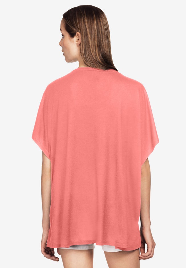 Stretch Knit Scoop Neck Oversized Tunic image number 1