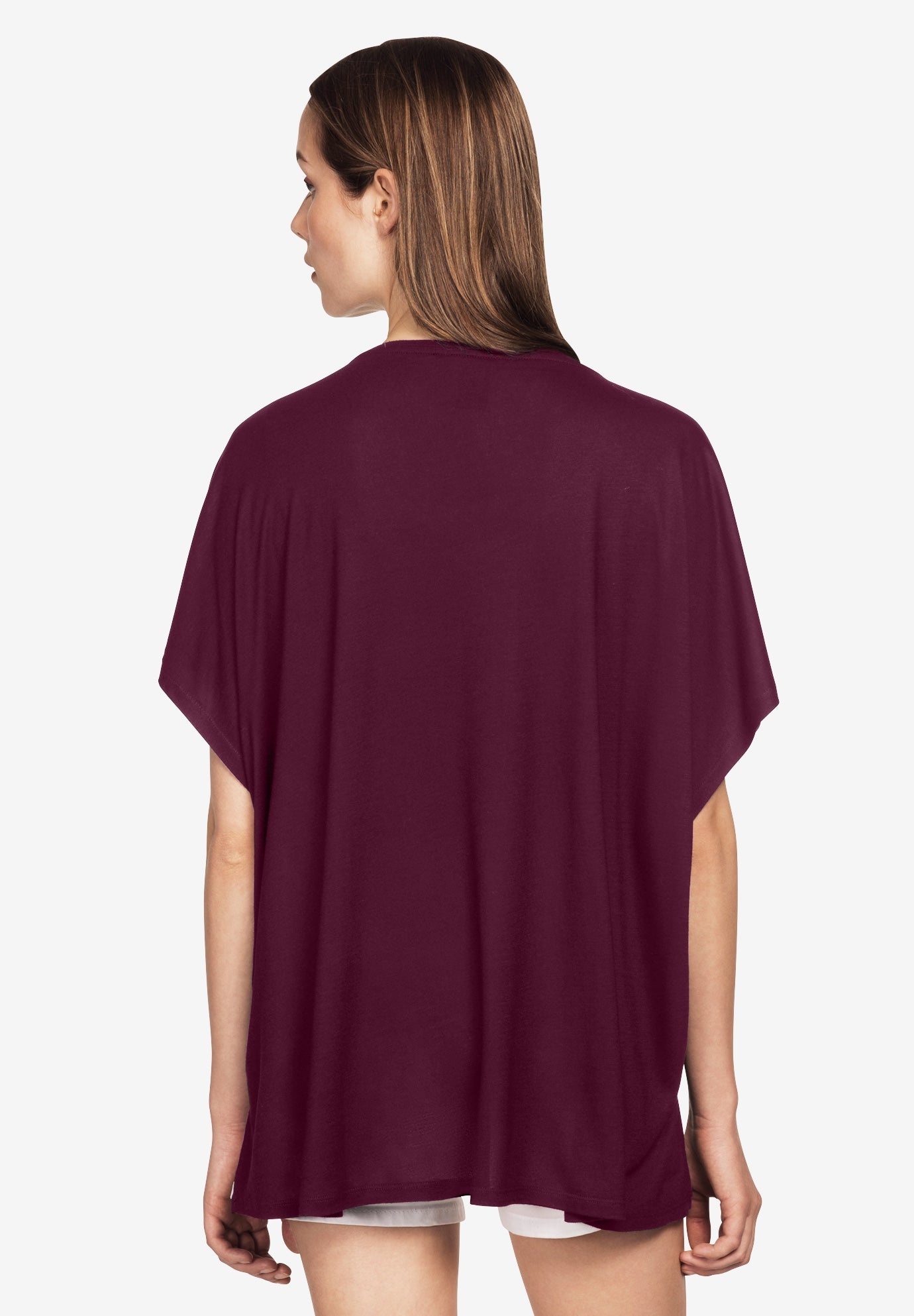 Stretch Jersey Knit V-Neck Oversized Tunic image number 1
