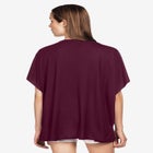 Stretch Jersey Knit V-Neck Oversized Tunic image number null