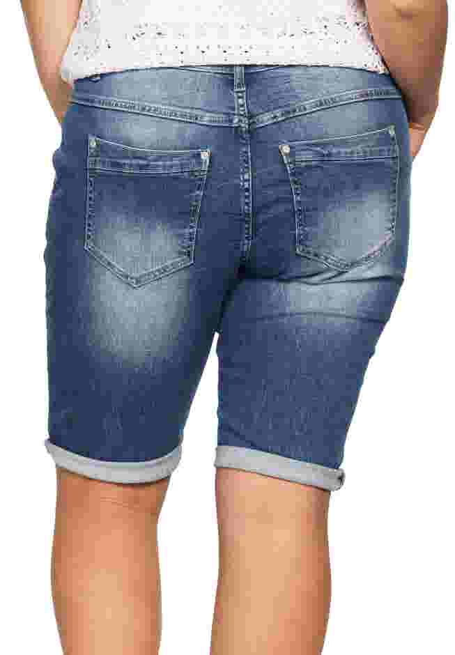 Button-Front Denim Shorts image number 1