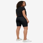 Mid-Rise Button-Front Stretch Denim Shorts image number null