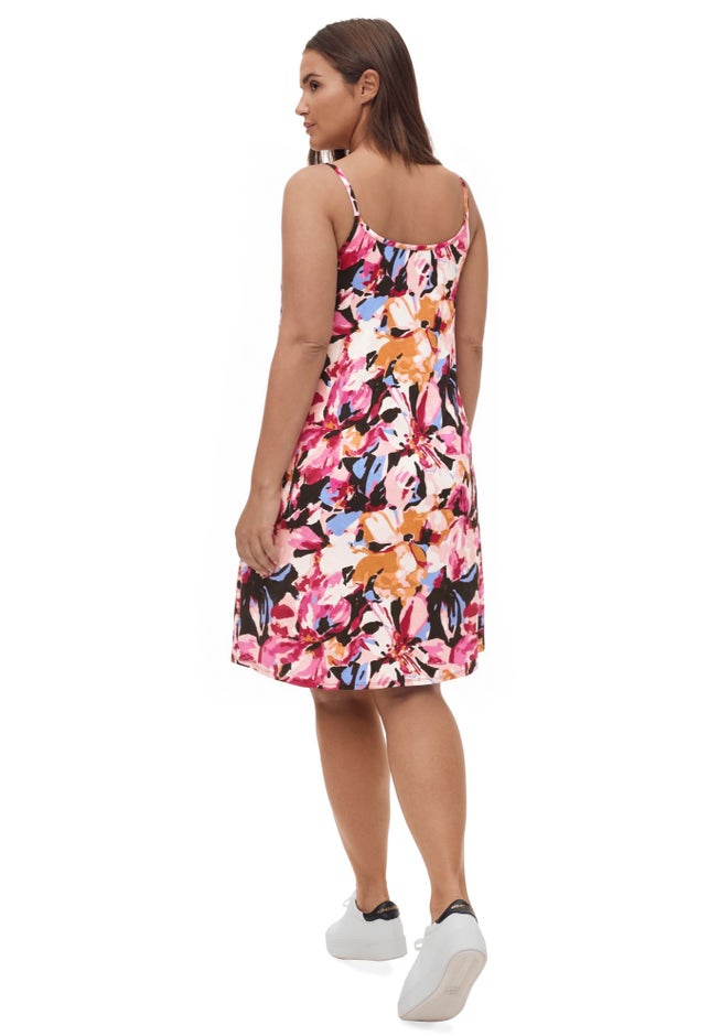 Stretch Knit Scoop Neck Tank A Line Dress image number 1