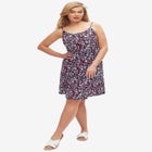 Stretch Knit Scoop Neck Tank A Line Dress image number null