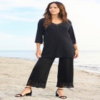 Wide Leg Ultrasmooth&reg; Fabric Lace Pant image number null