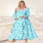 Long 2-Piece Cabbage-Rose Peignoir Set image number 0