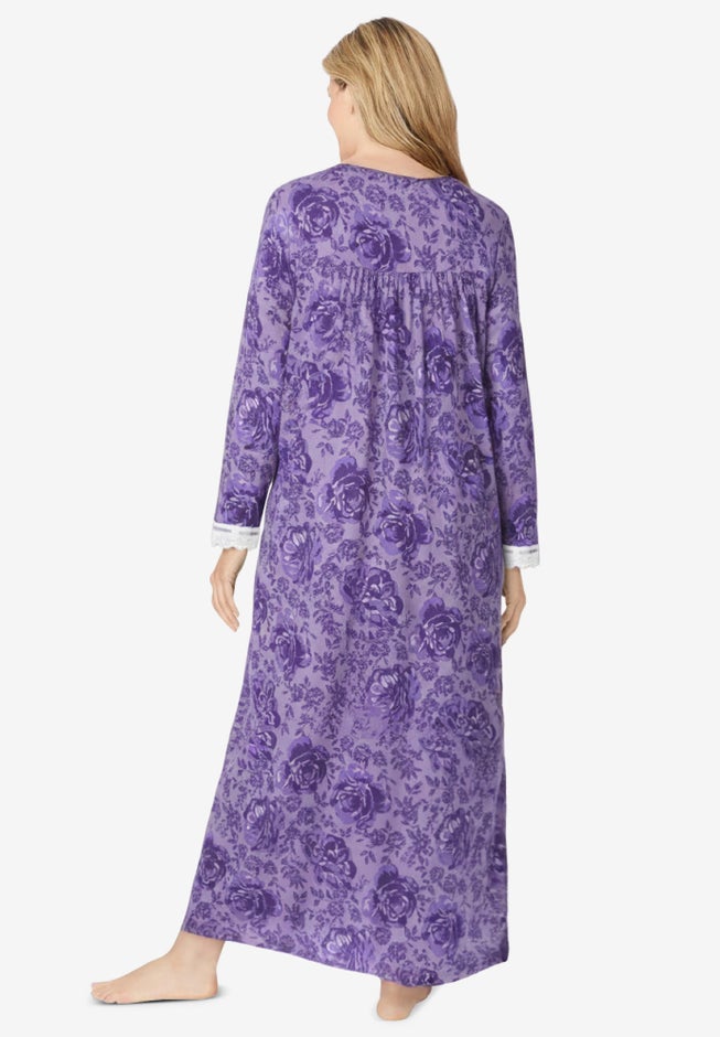 Long 2-Piece Cabbage-Rose Peignoir Set image number 1