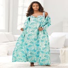 Long 2-Piece Cabbage-Rose Peignoir Set image number null