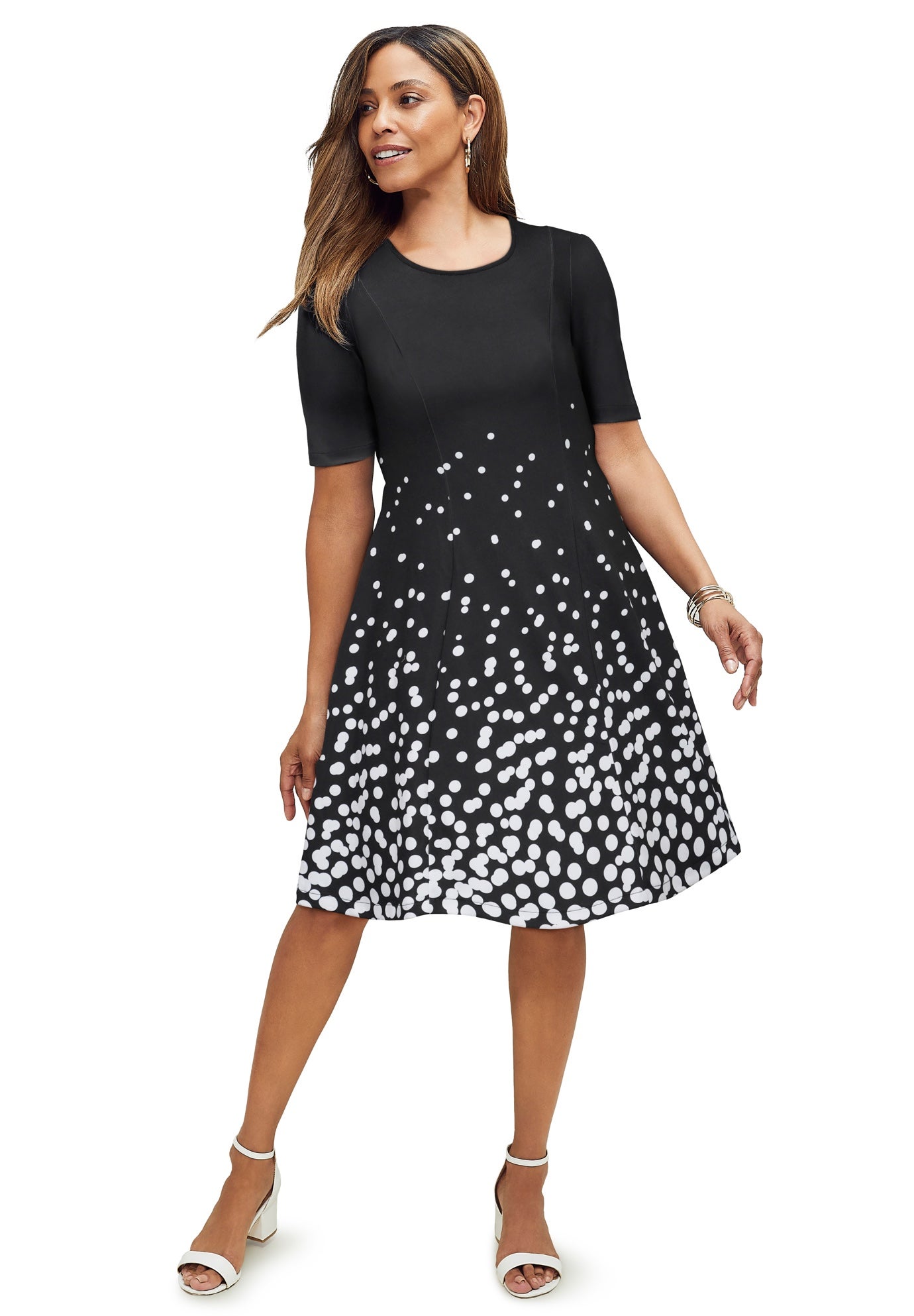 Stretch Ponte Flare Dress image number 0