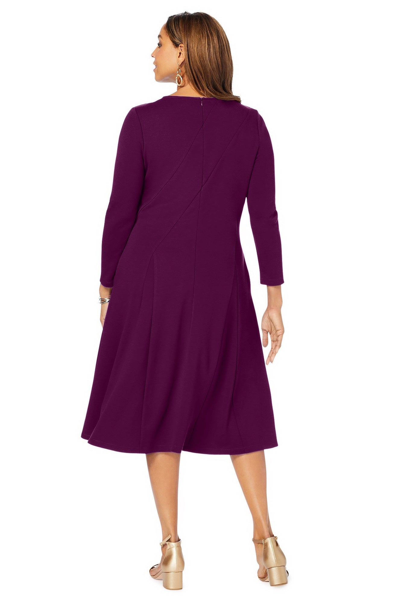 Long Sleeve Stretch Ponte Dress image number 1