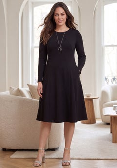 Long Sleeve Stretch Ponte Dress