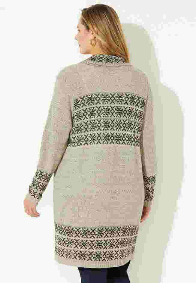 Fair Isle Shawl Collar Cardigan image number 1