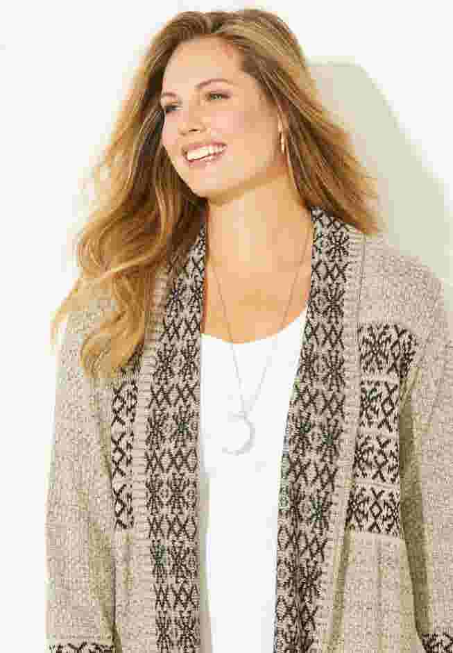 Fair Isle Shawl Collar Cardigan image number 3