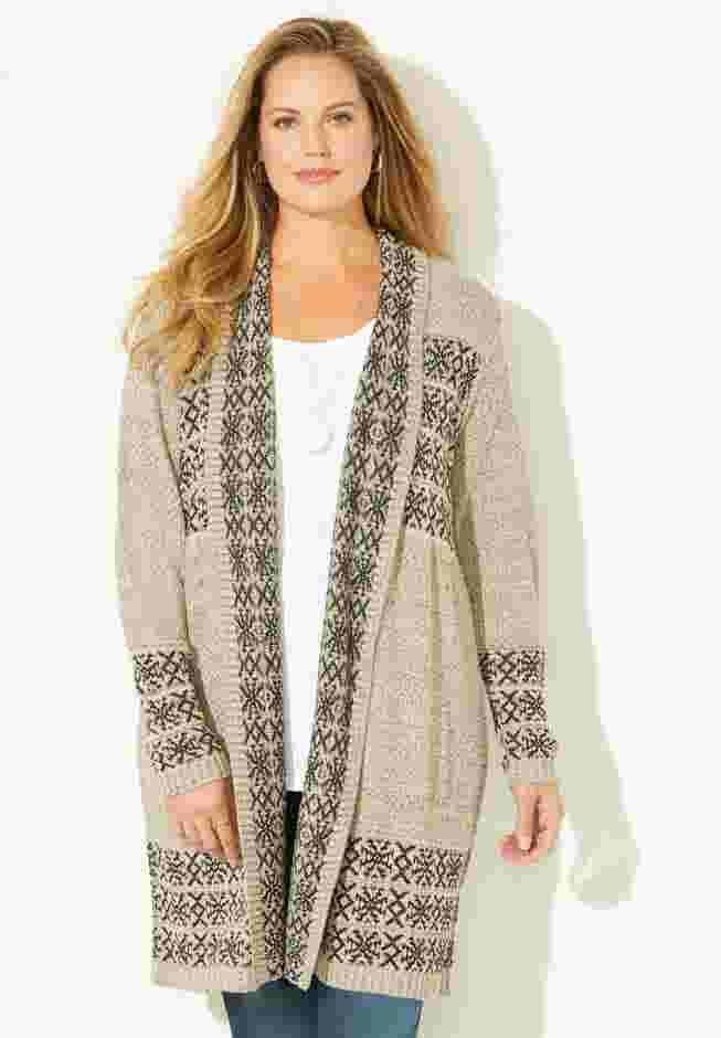 Fair Isle Shawl Collar Cardigan image number 0