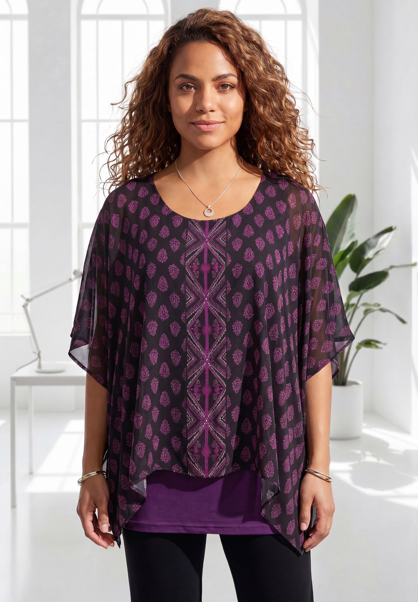Dolman Sleeve Blouse and Tank Duet image number 0