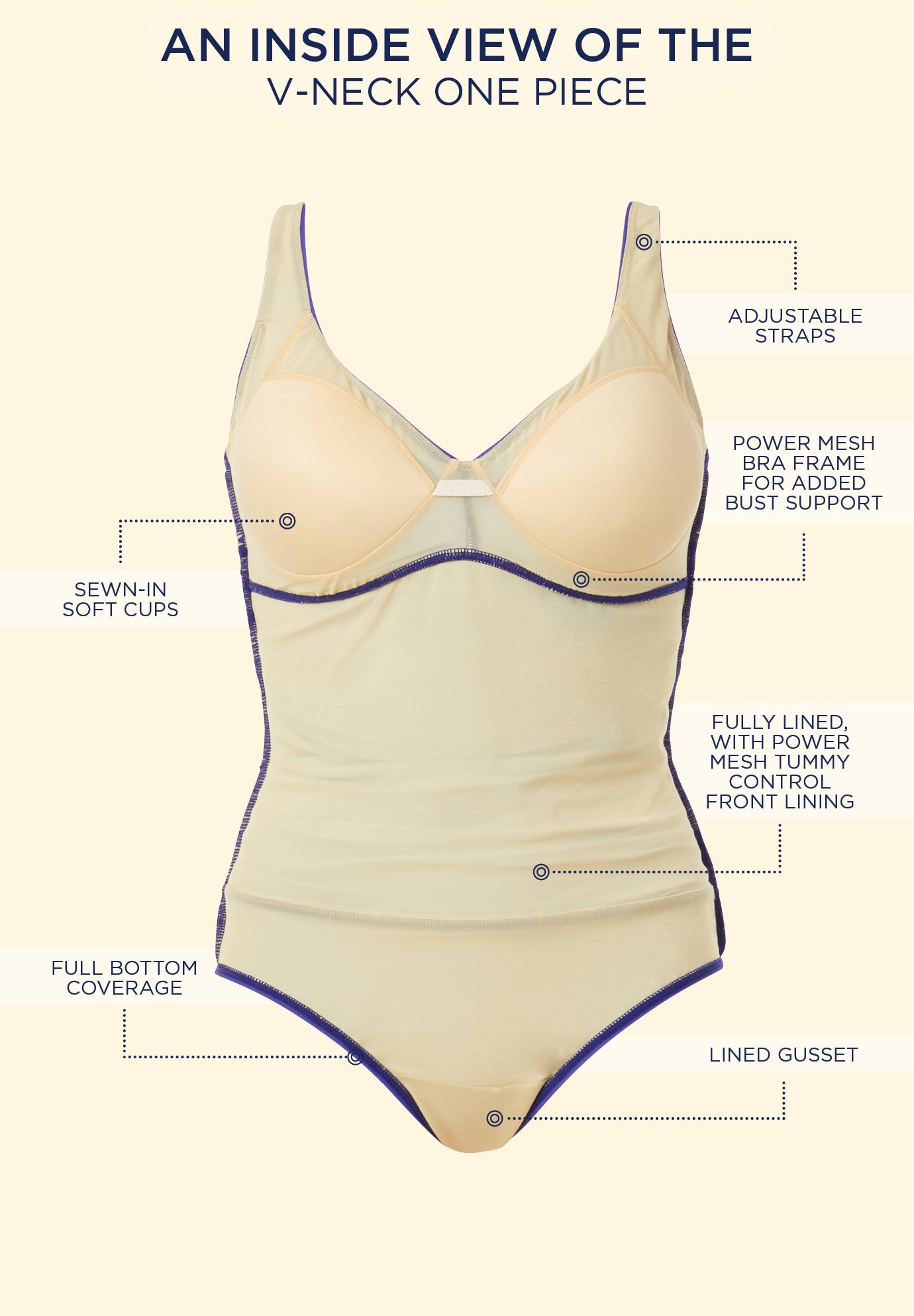 V-Neck One Piece Swimsuit image number 7