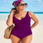 V-Neck One Piece Swimsuit image number null