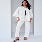 Stretch Knit Crepe Bell Sleeve 2-Piece Set image number null