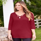 Suprema® Triple Keyhole Tee image number null