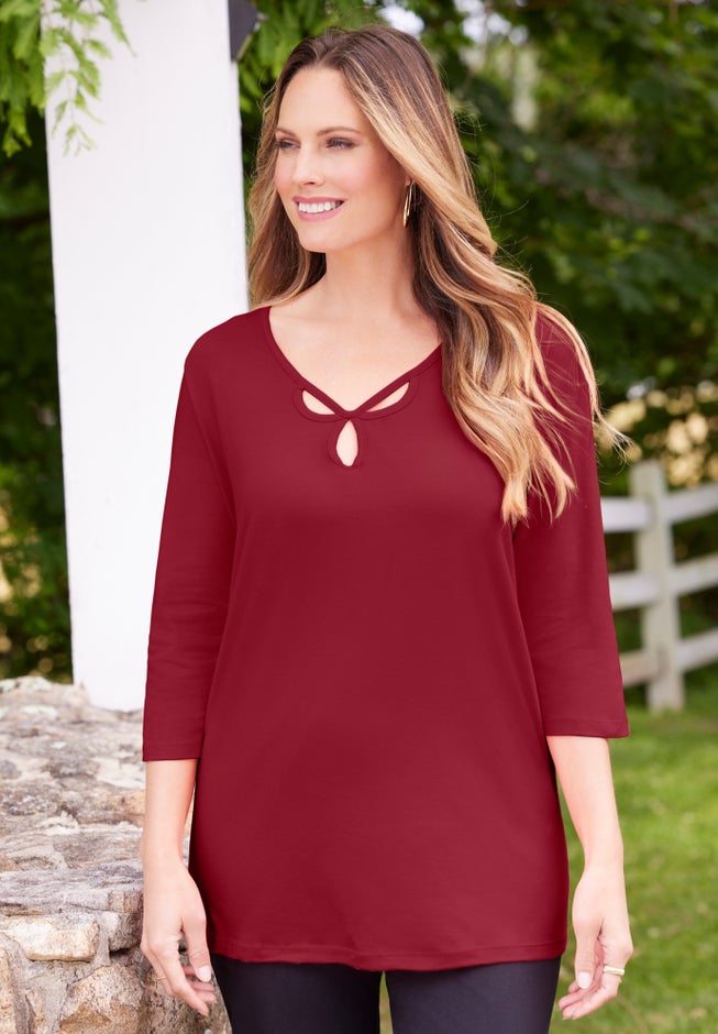 Suprema® Triple Keyhole Tee image number 0