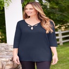 Suprema® Triple Keyhole Tee image number null