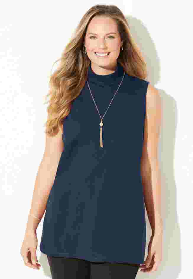 Suprema® Sleeveless Turtleneck image number 0