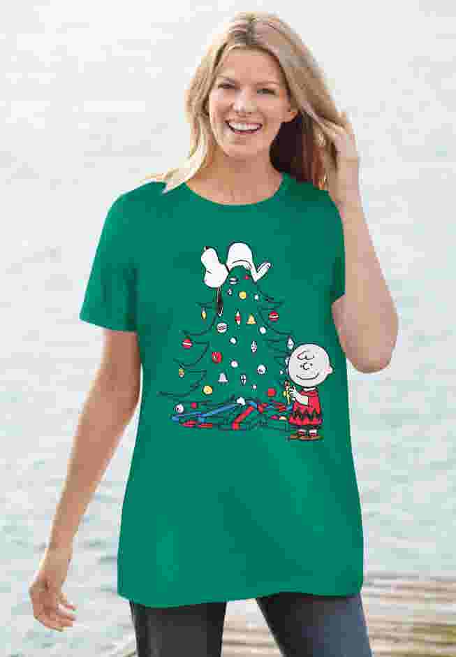 Peanuts Snoopy Xmas Tree Tee image number 0