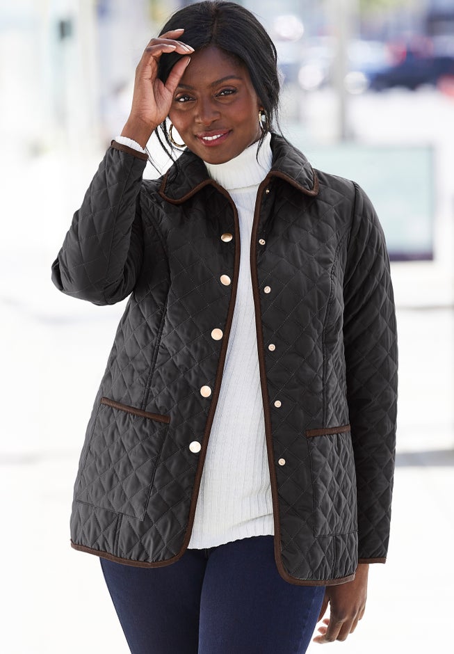 Snap-Front Quilted Coat image number 0