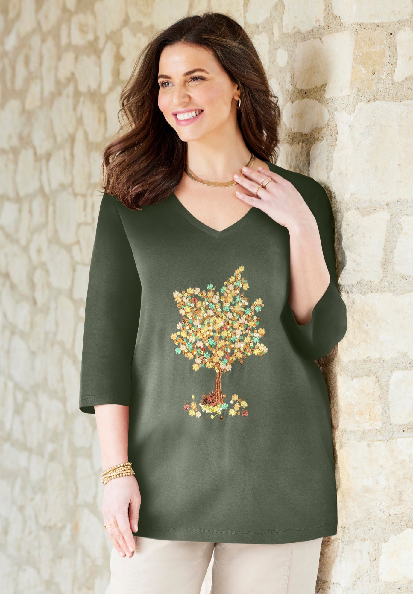 V-Neck Graphic Top image number 0