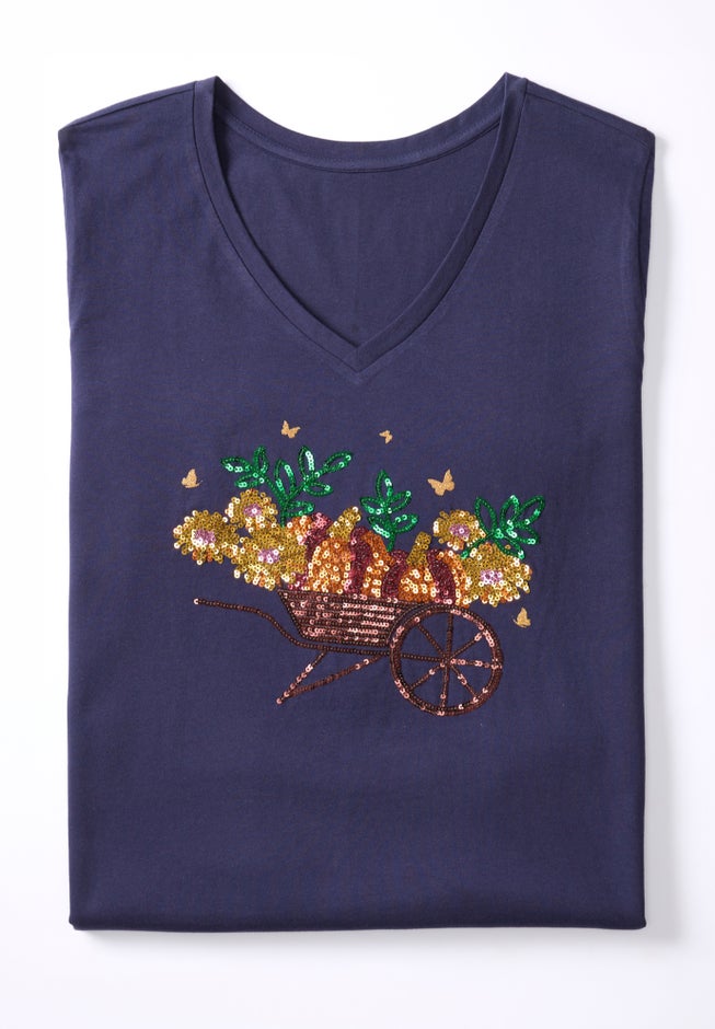 V-Neck Graphic Top image number 2