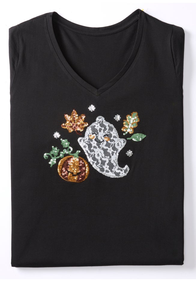 V-Neck Graphic Top image number 1