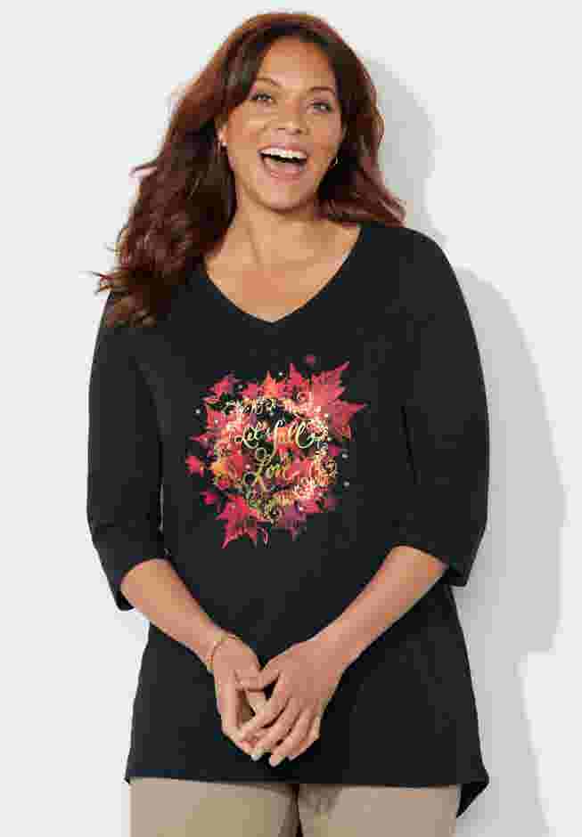 V-Neck Graphic Top image number 3